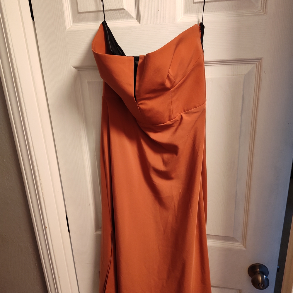 Topshop Rust Orange Dress with Black Lining
